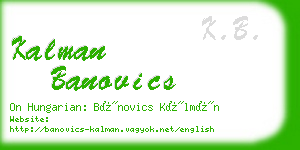 kalman banovics business card